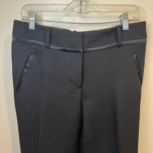 Ann Taylor LOFT Black Marisa Quilted Tuxedo Style Pants, Size 6